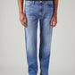 Men's 555 Light Blue Relaxed Straight Fit Mid Rise Jeans - Front View