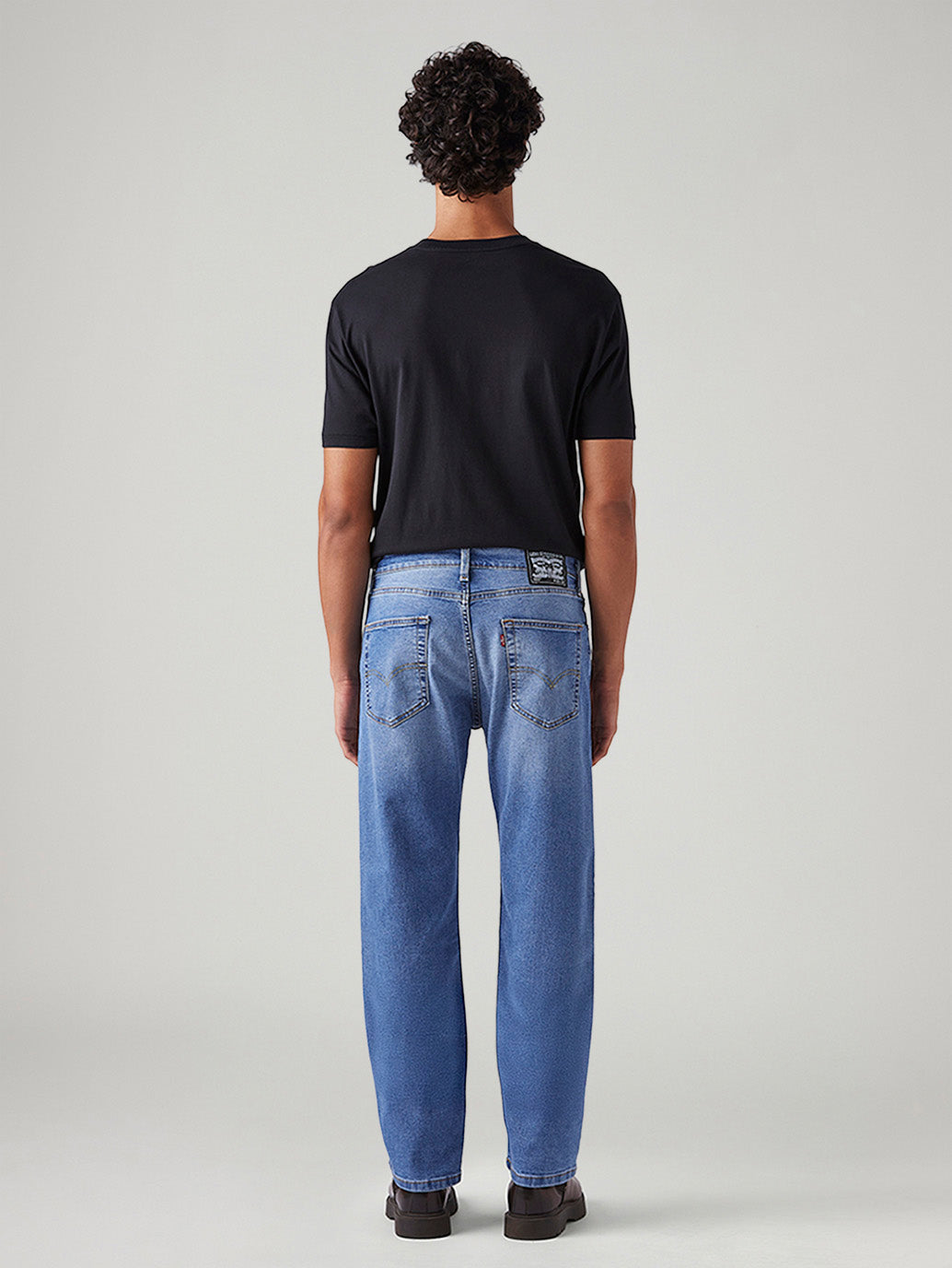 Men's 555 Light Blue Relaxed Straight Fit Mid Rise Jeans - Back View