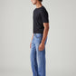 Men's 555 Light Blue Relaxed Straight Fit Mid Rise Jeans - Side View