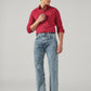 Men's Blue Relaxed Straight Fit Mid Rise Jeans - Styleshot View