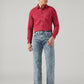 Men's Blue Relaxed Straight Fit Mid Rise Jeans - Front View