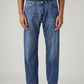 Men's 555 Blue Relaxed Straight Fit Mid Rise Jeans - Front View