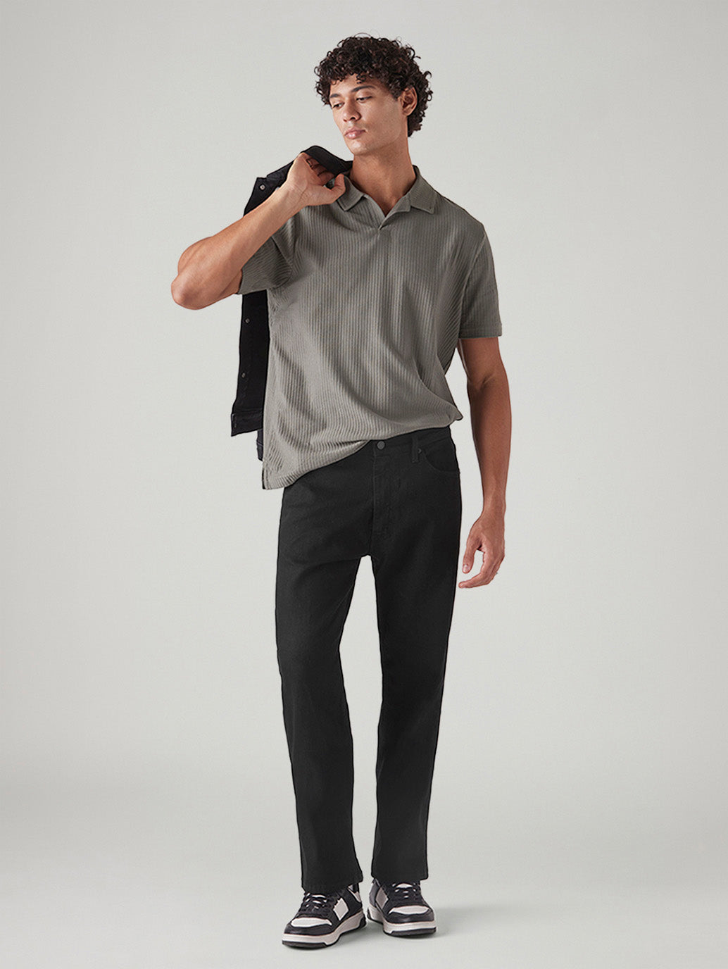 Men's 555 Mid Rise Relaxed Straight Fit Cotton Stretch Blend Jeans