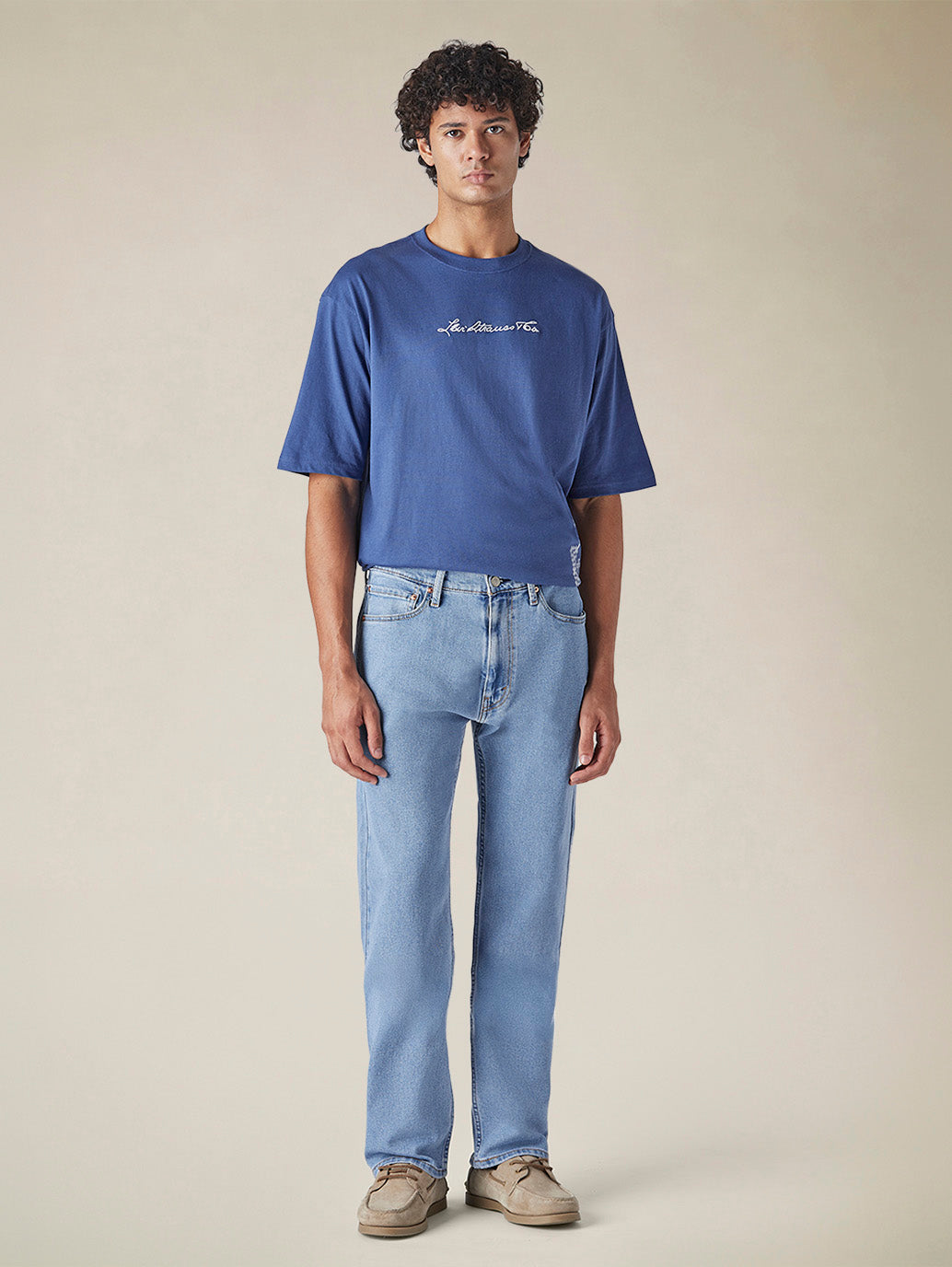 Men's 555 Light Blue Relaxed Straight Fit Mid Rise Jeans - 556a1f73-d922-439b-90f9-aac425c93d9a View
