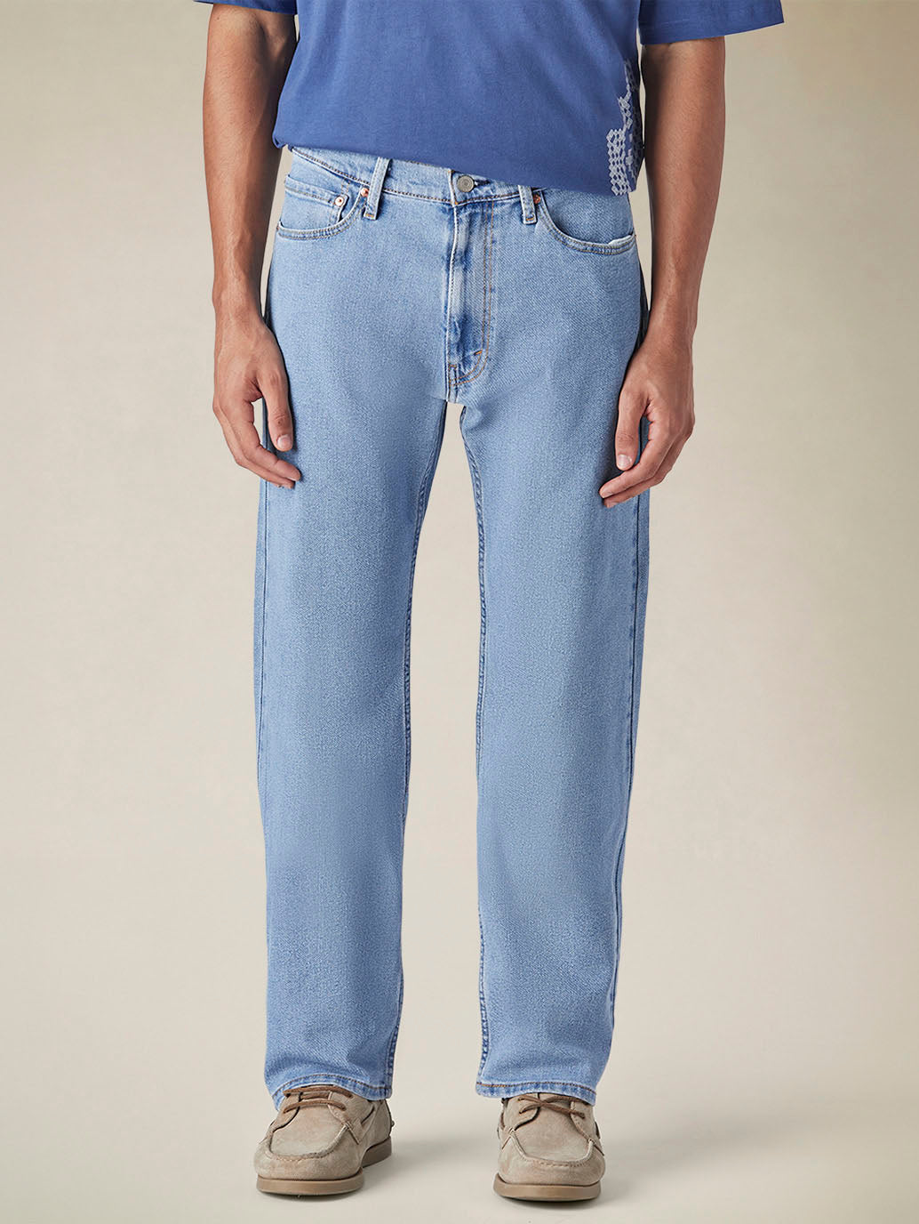Men's 555 Light Blue Relaxed Straight Fit Mid Rise Jeans - 305eba36-7d7e-48d6-a5ed-1f8690ca75c1 View