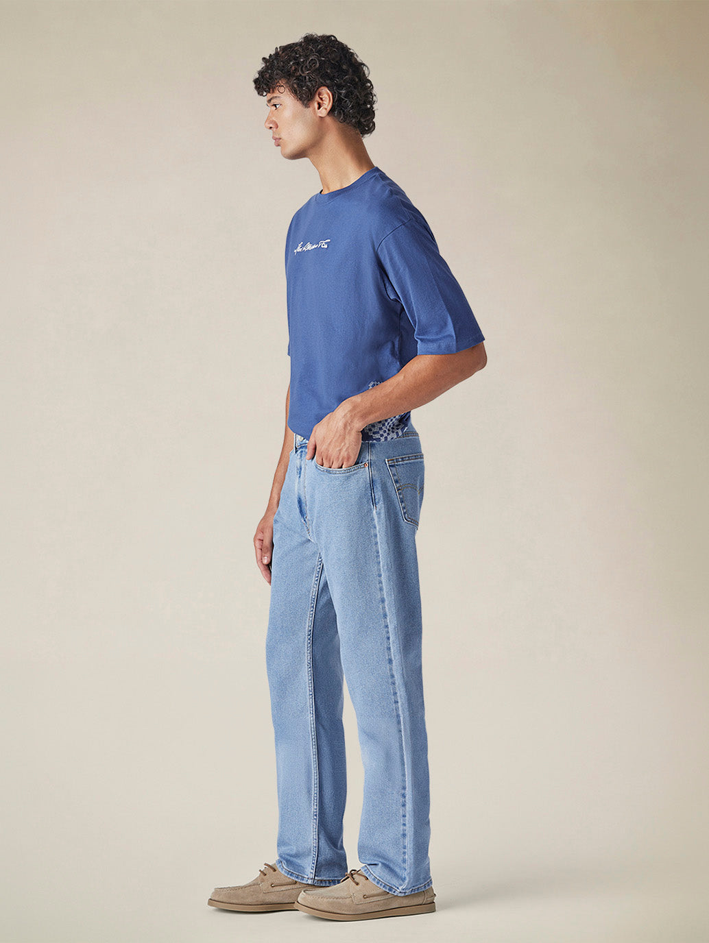 Men's 555 Light Blue Relaxed Straight Fit Mid Rise Jeans - 050bc2f9-0e78-409b-bfa6-0a30fadd87ea View