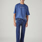 Men's 555 Blue Relaxed Straight Fit Mid Rise Jeans - Front View
