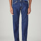 Men's 555 Blue Relaxed Straight Fit Mid Rise Jeans - Front View