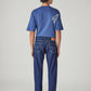 Men's 555 Blue Relaxed Straight Fit Mid Rise Jeans - Back View