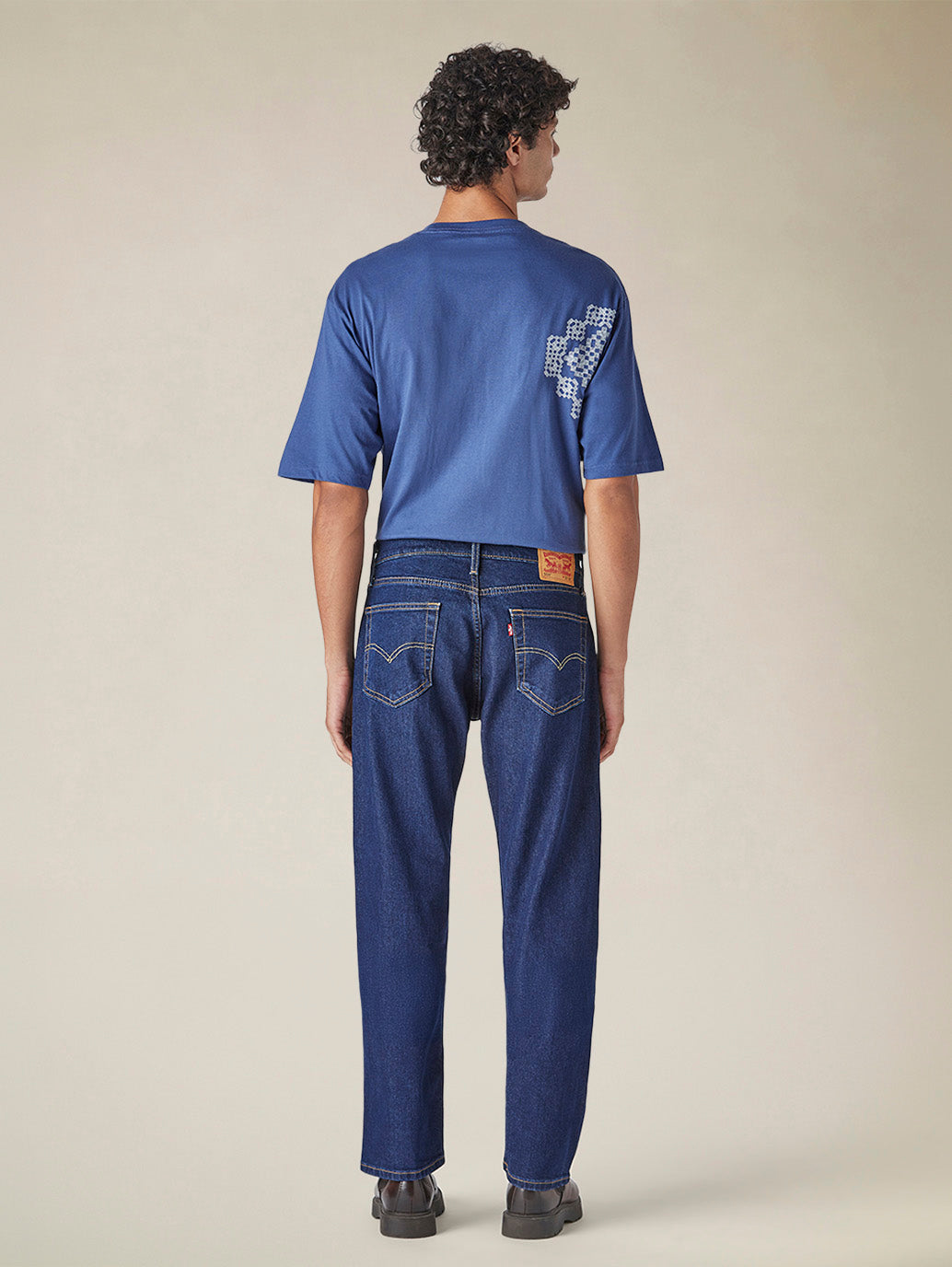 Men's 555 Blue Relaxed Straight Fit Mid Rise Jeans - 44429426-3fc8-408a-8c38-dff119aeab87 View