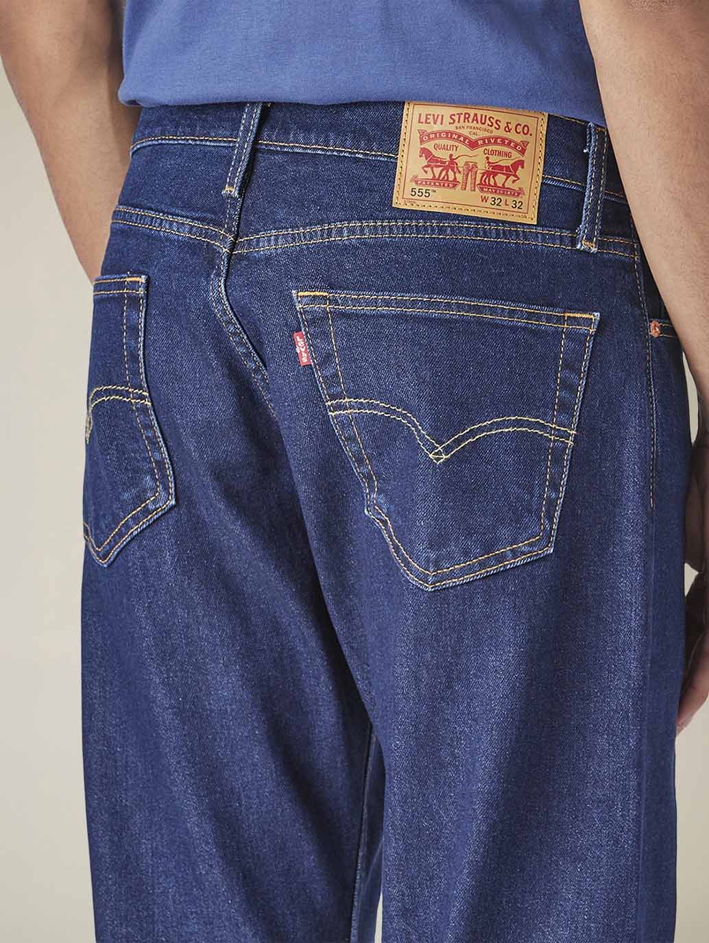Men's 555 Blue Relaxed Straight Fit Mid Rise Jeans - 7dd96263-a956-425b-8e61-15fda9aa6262 View