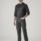 Men's 555 Charcoal Grey Relaxed Straight Fit Mid Rise Jeans - Side View