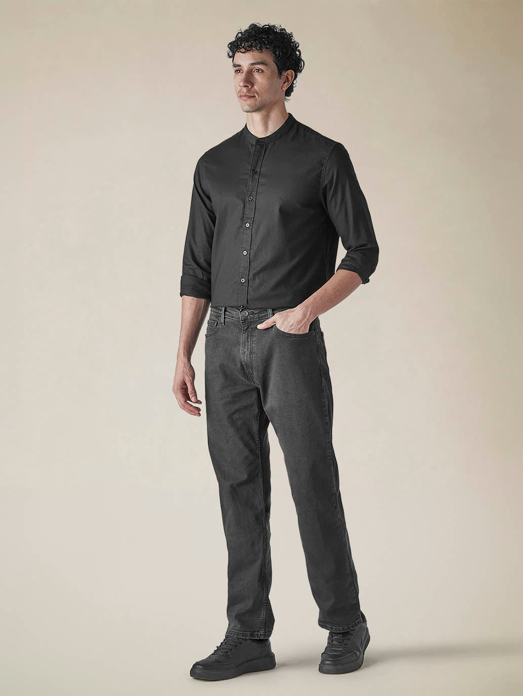 Men's 555 Charcoal Grey Relaxed Straight Fit Mid Rise Jeans - 52514561-50f9-4b32-8d46-f2444936f532 View