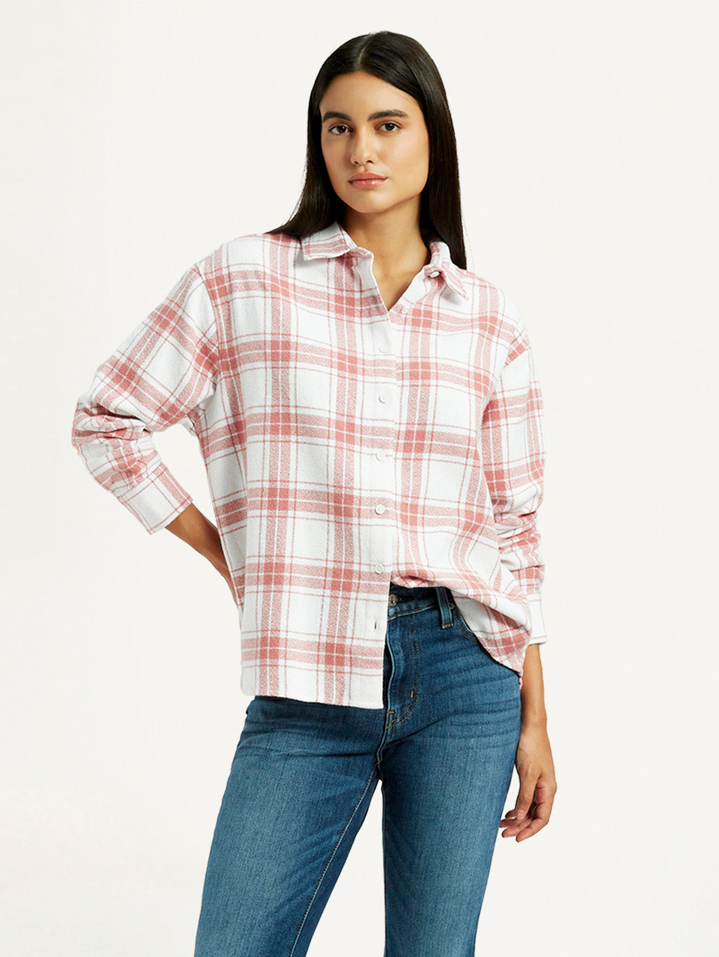 Women's Checkered Pink Slim Fit Shirt