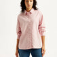 Women's Striped Slim Fit Linen Shirt - Front View
