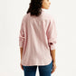Women's Striped Slim Fit Linen Shirt - Back View