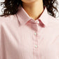 Women's Striped Slim Fit Linen Shirt - Detail View