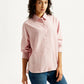 Women's Striped Slim Fit Linen Shirt - Side View