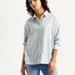 Women's Striped Slim Fit Linen Shirt - Styleshot View