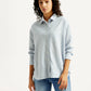 Women's Striped Slim Fit Linen Shirt - Front View