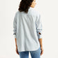 Women's Striped Slim Fit Linen Shirt - Back View