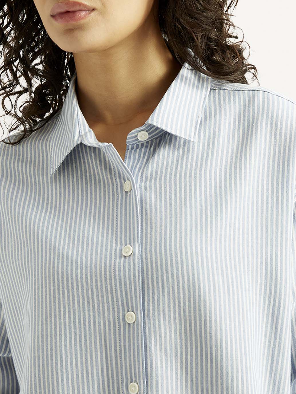 Women's Striped Slim Fit Linen Shirt - 20 View