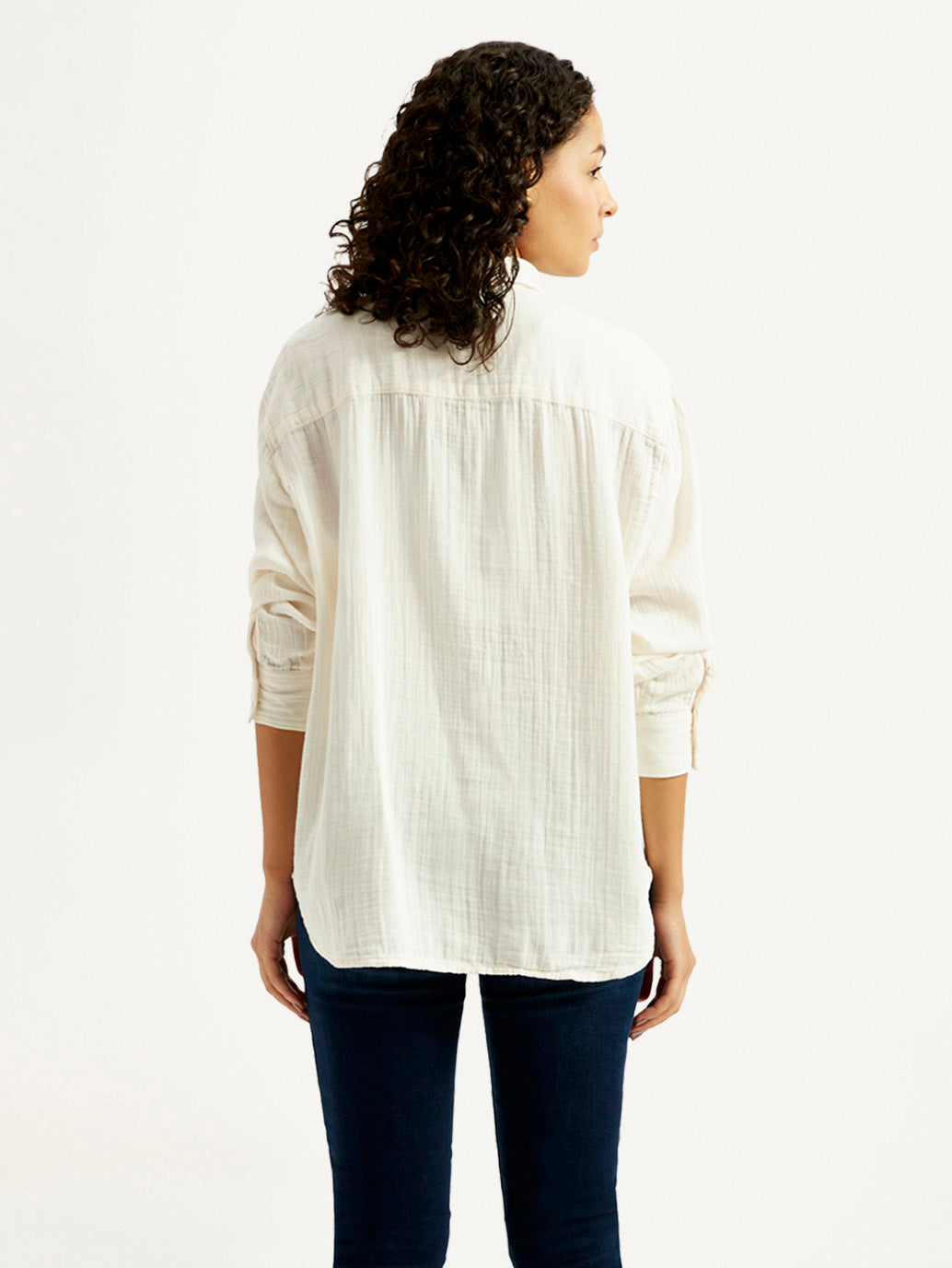 Women's Solid Slim Fit Shirt - Back View
