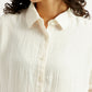 Women's Solid Slim Fit Shirt - Detail View