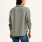 Women's Checkered Green Slim Fit Shirt - Back View