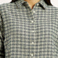 Women's Checkered Green Slim Fit Shirt - Detail View