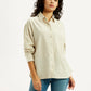 Women's Striped Beige Slim Fit Shirt - Styleshot View