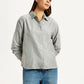 Women's Striped Grey Slim Fit Shirt - Styleshot View