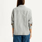 Women's Striped Grey Slim Fit Shirt - Back View