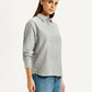 Women's Striped Grey Slim Fit Shirt - Side View