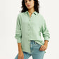 Women's Textured Light Green Slim Fit Shirt - Elevated View