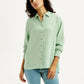 Women's Textured Light Green Slim Fit Shirt - Styleshot View