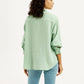Women's Textured Light Green Slim Fit Shirt - Back View
