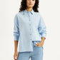 Women's Solid Light-Blue Slim Fit Shirt - Styleshot View