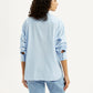 Women's Solid Light-Blue Slim Fit Shirt - Back View