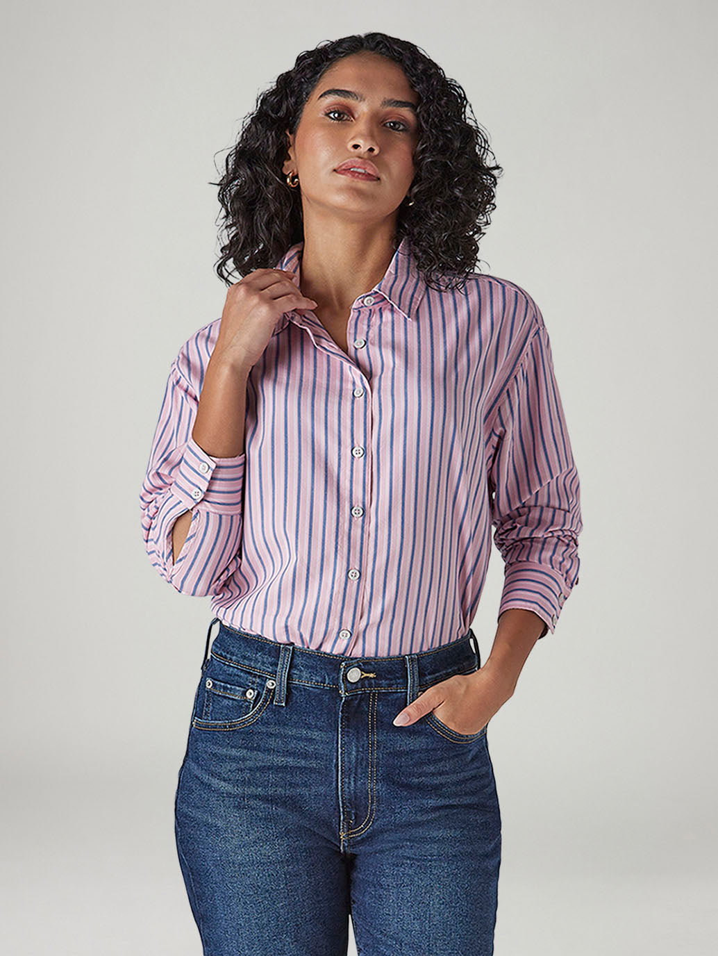Women's Striped Relaxed Fit Shirt