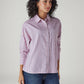 Women's Striped Relaxed Fit Shirt - Side View