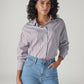 Women's Striped Relaxed Fit Shirt - Styleshot View