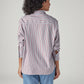 Women's Striped Relaxed Fit Shirt - Back View