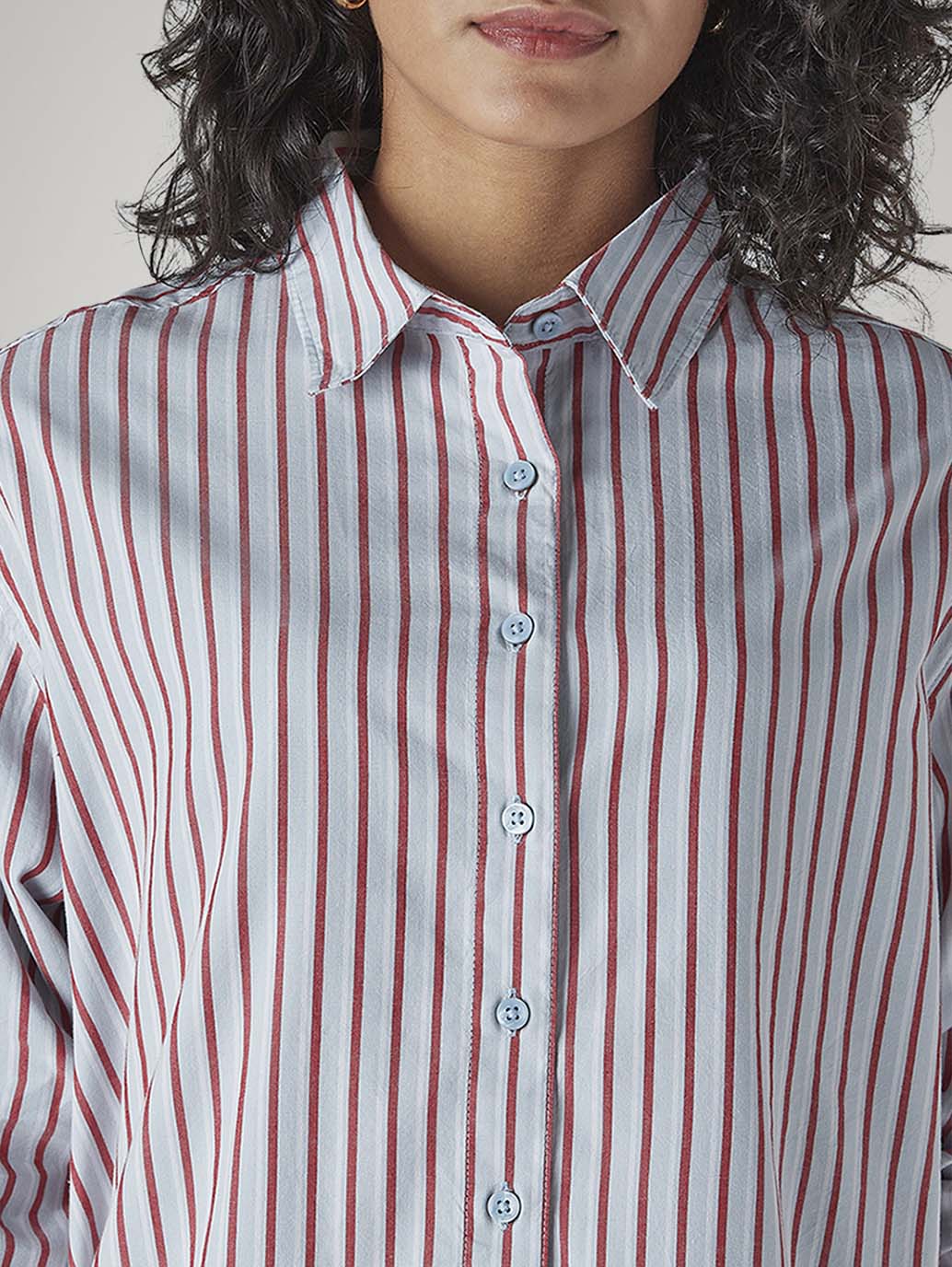Women's Striped Relaxed Fit Shirt - 20 View