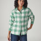 Women's Checkered Relaxed Fit Overshirt - Styleshot View