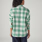 Women's Checkered Relaxed Fit Overshirt - Back View