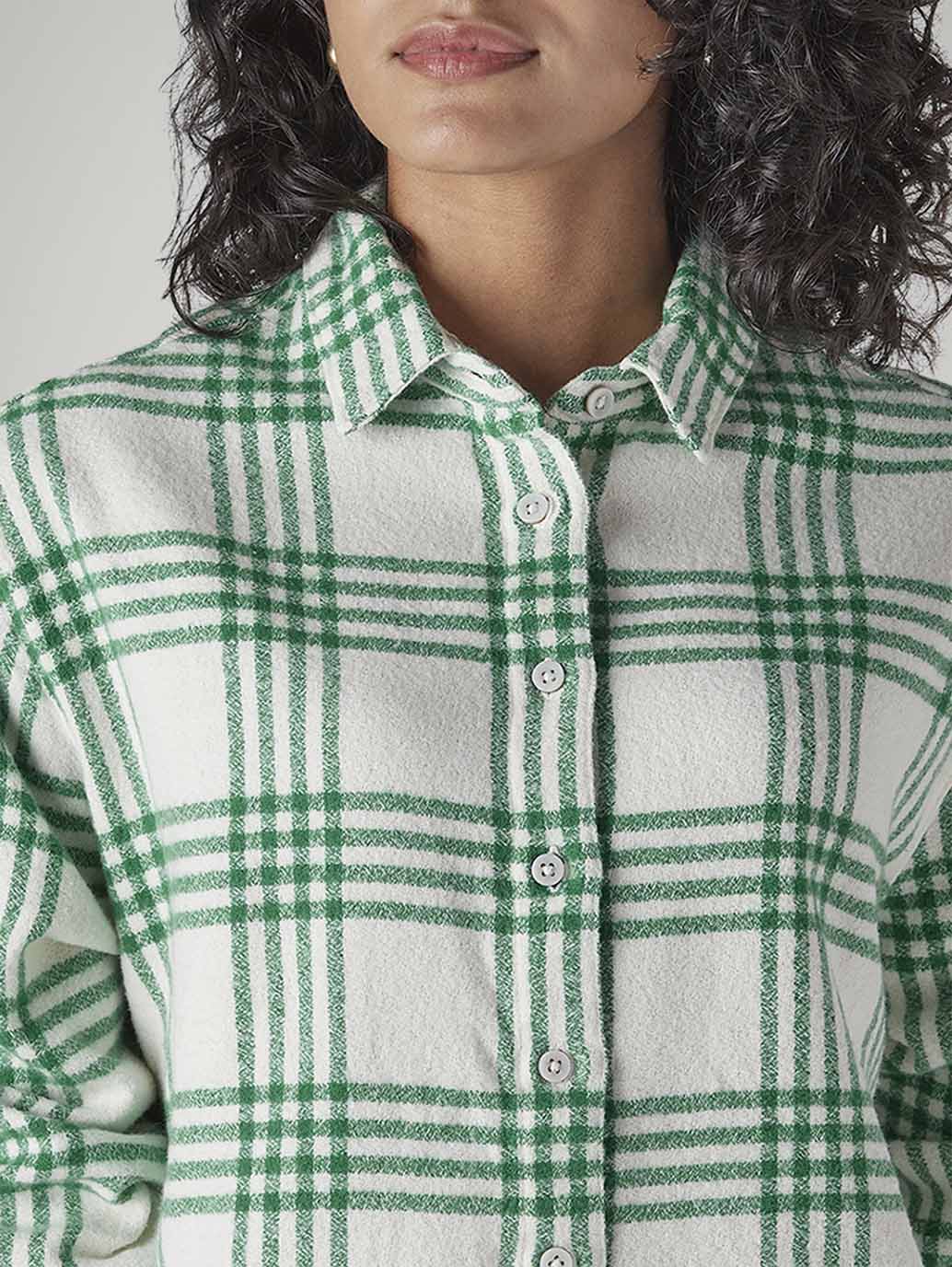 Women's Checkered Relaxed Fit Overshirt - 20 View
