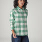 Women's Checkered Relaxed Fit Overshirt - Side View