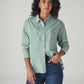 Women's Striped Relaxed Fit Poplin Shirt - Styleshot View