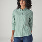 Women's Striped Relaxed Fit Poplin Shirt - Side View